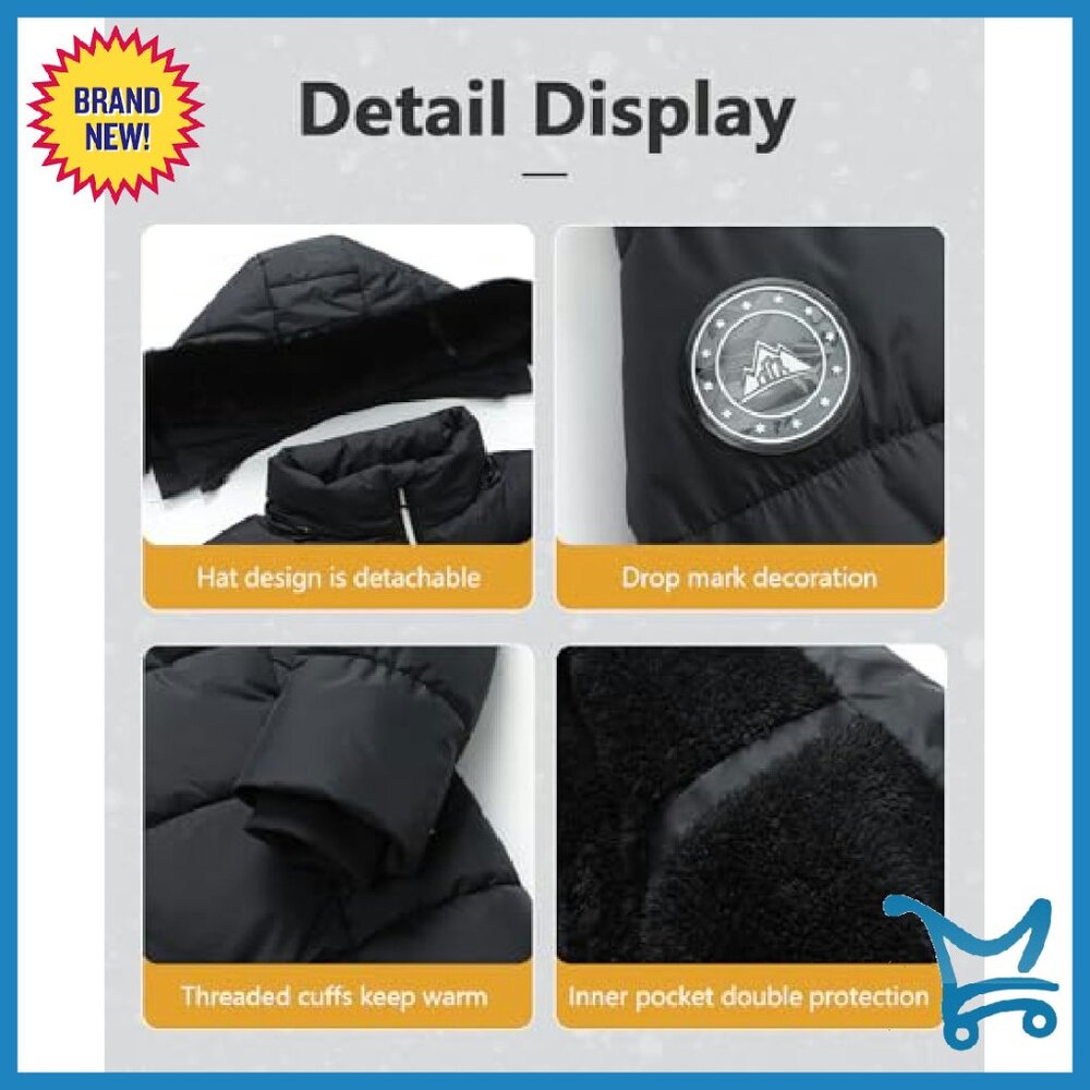 Winter Down Puffer Jacket Windproof Waterproof Ho… - image 6